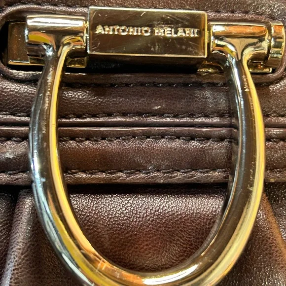 Antonio Melani Soft brown Leather Shoulder Bag #H-12 - Picture 3 of 9